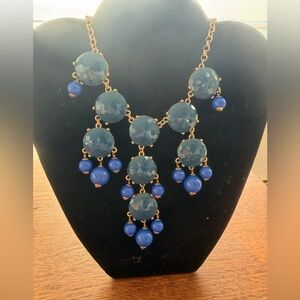 J. Crew amazing gold blue green stone chunky necklace